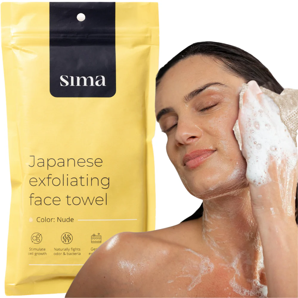 Sima Face Exfoliating Towel for Sensitive Skin – Nude Color - Image 4
